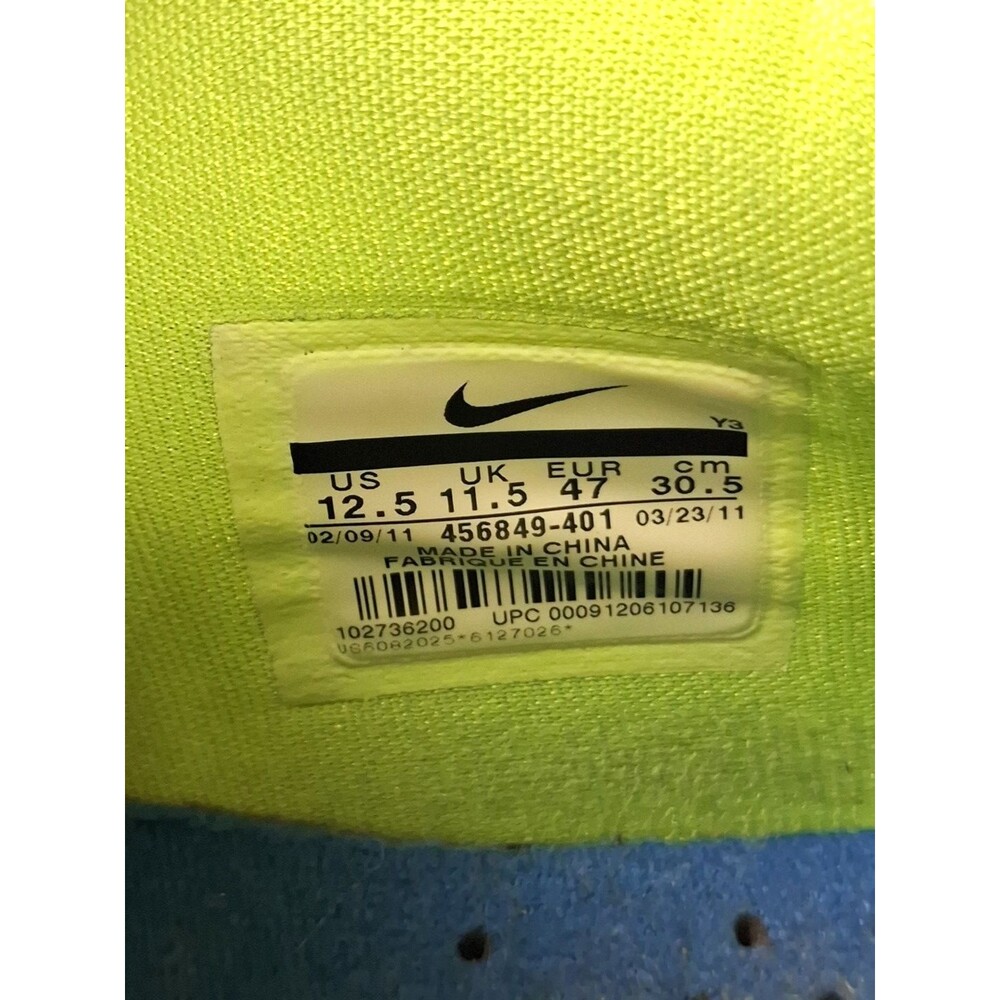 ๐ Nike LeBron 8 V2 Low Men's 12.5 Blue Green Basketball Shoes Sneakers - Picture 5 of 16
